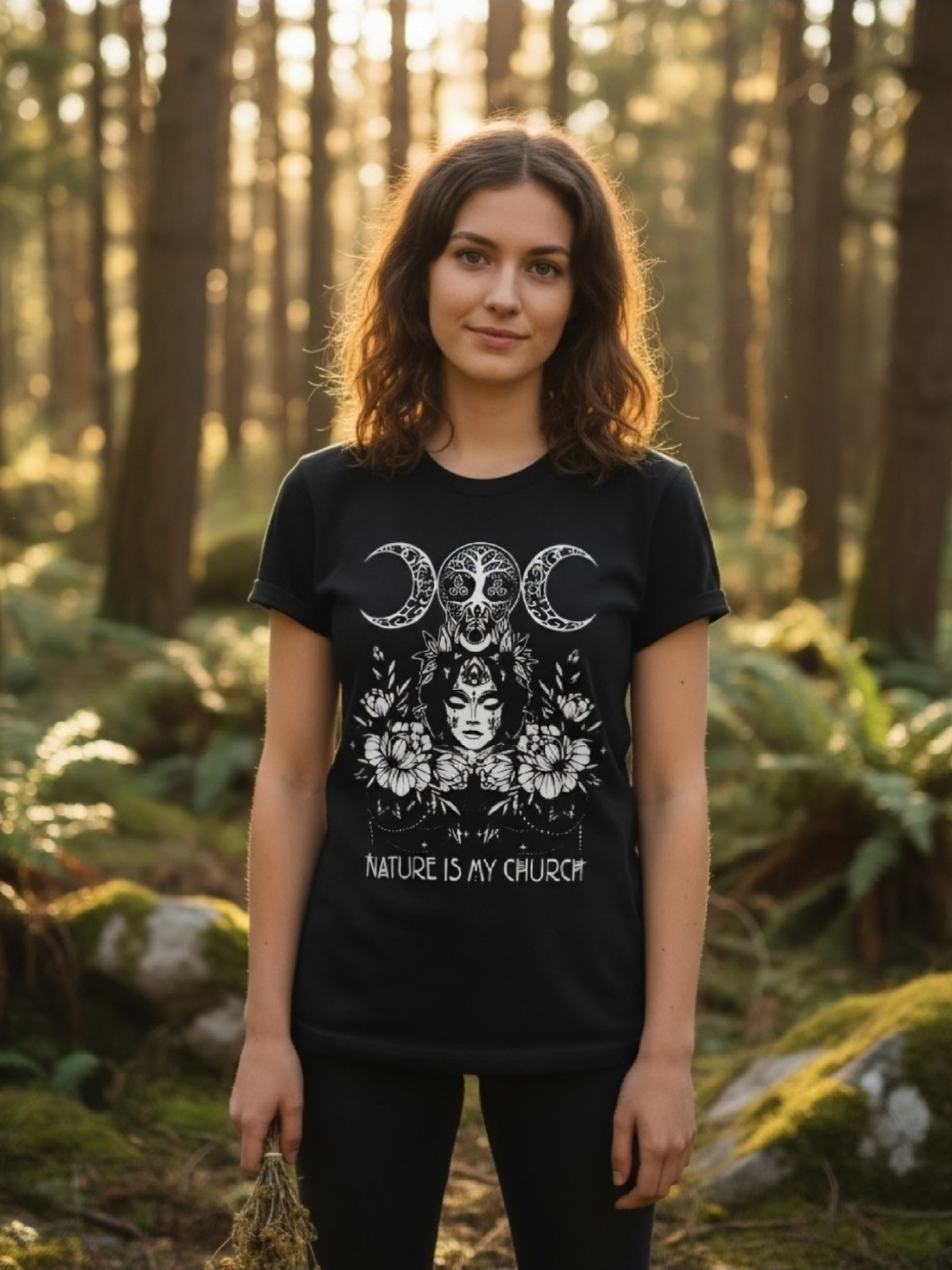 Bella Canvas Black Nature Is My Church Graphic Tee